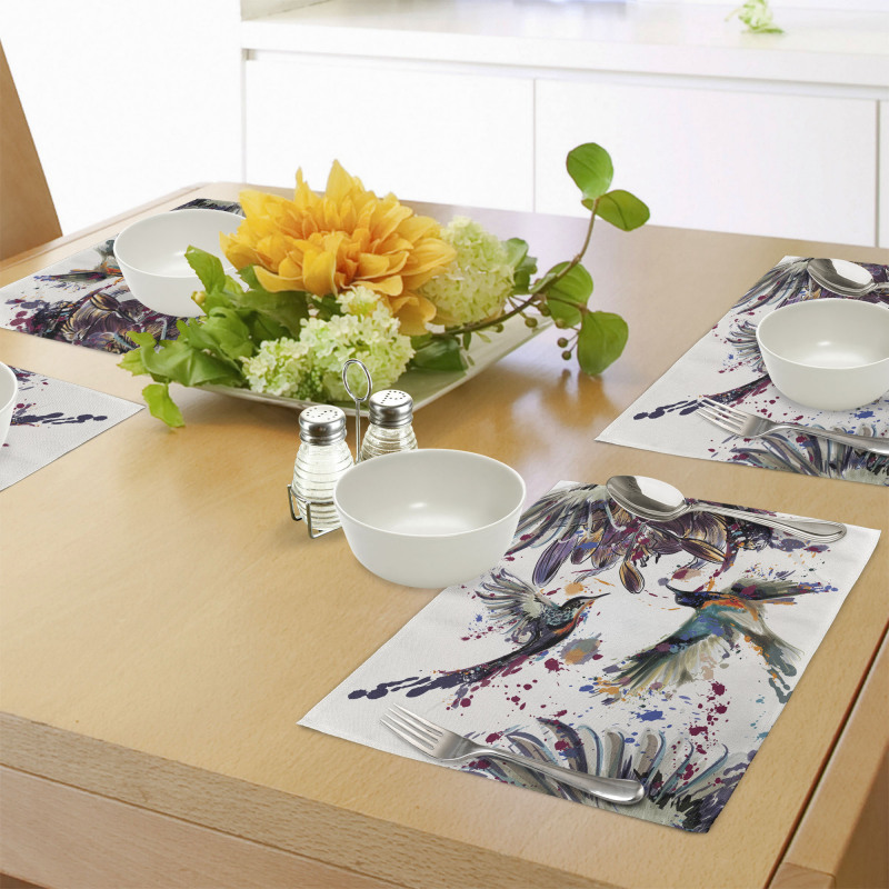 Lily Birds Watercolor Place Mats