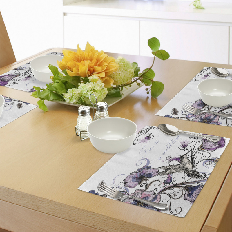 Ornate Flowers Leaves Place Mats