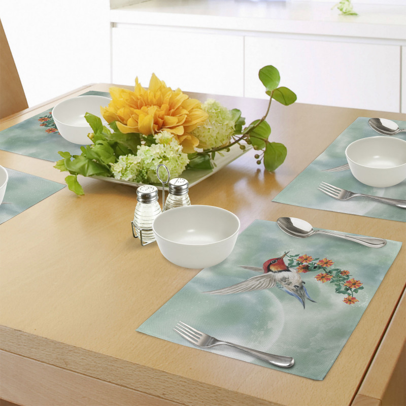 Bird with Flower Branch Place Mats