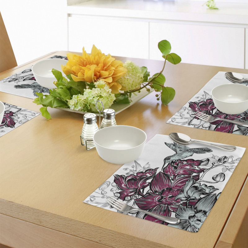 Orchids and Hummingbird Place Mats