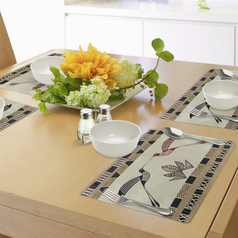 Bamboo Leaf Birds Art Place Mats