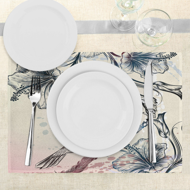 Vintage Birds Flowers Place Mats