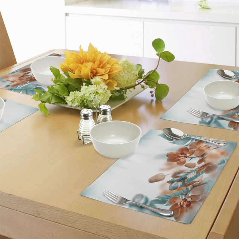 Orchids Blossoms Floral Place Mats