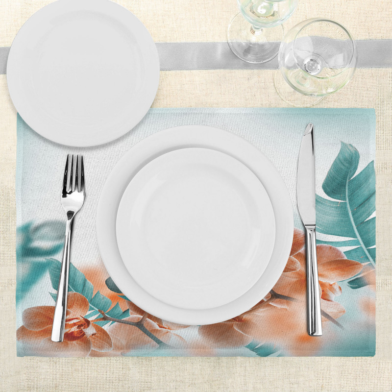 Orchids Blossoms Floral Place Mats