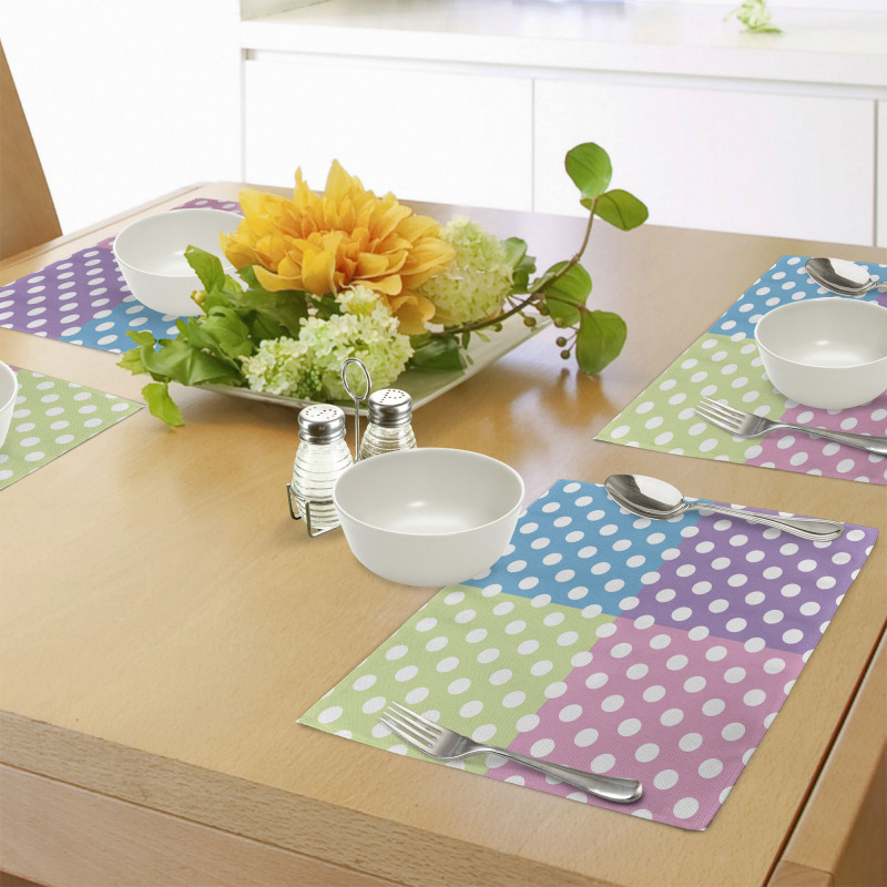 Polka Dots Patchwork Place Mats