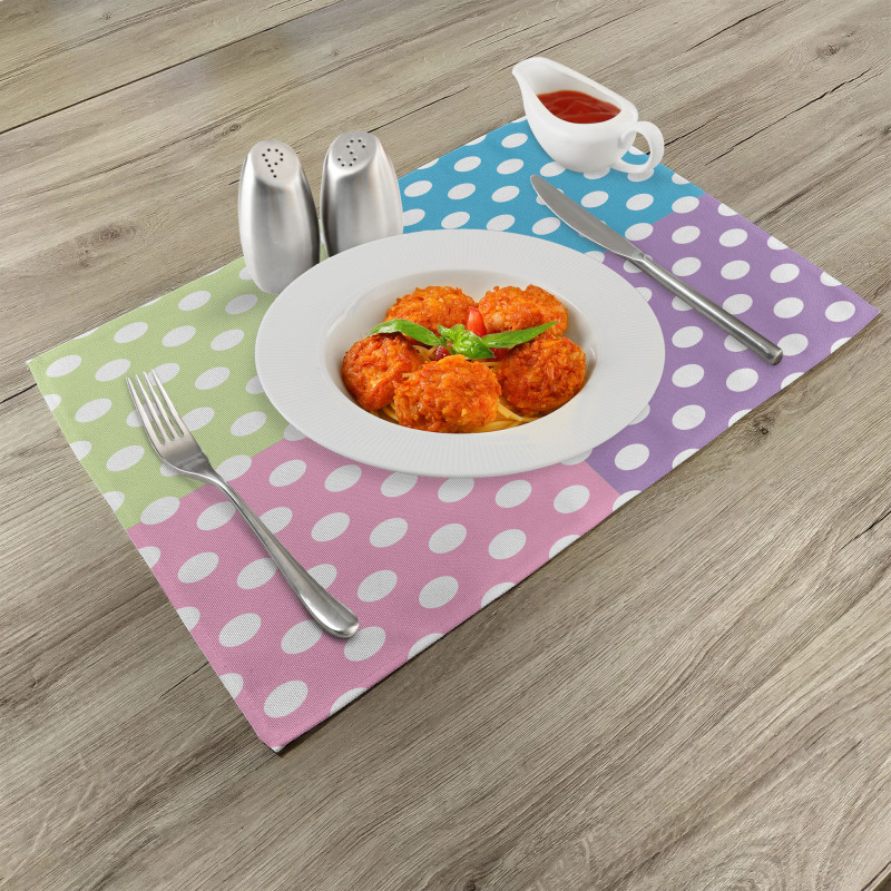 Polka Dots Patchwork Place Mats