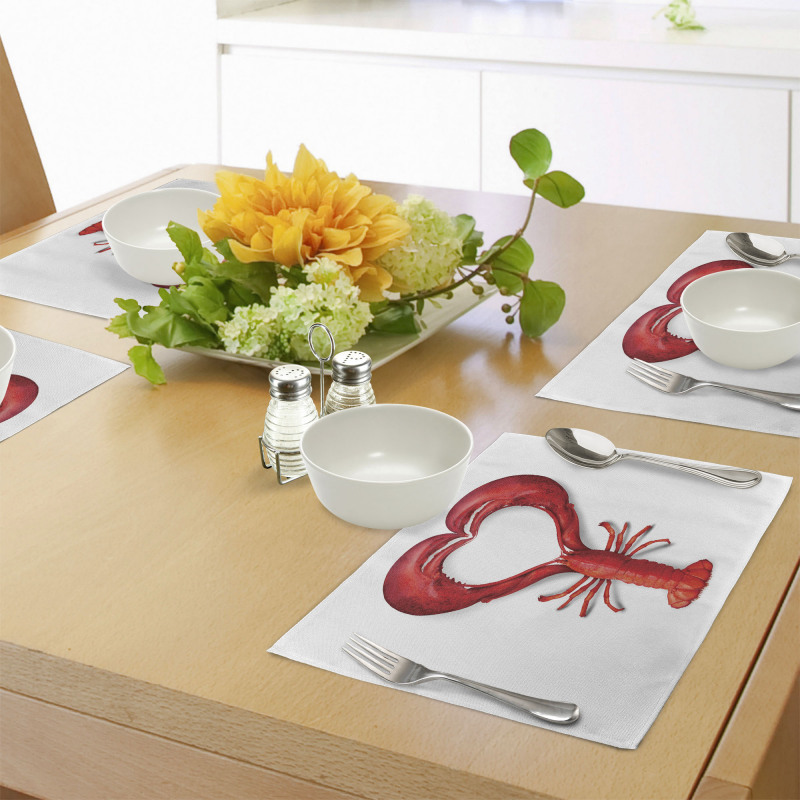 Seafood Lobster Heart Place Mats