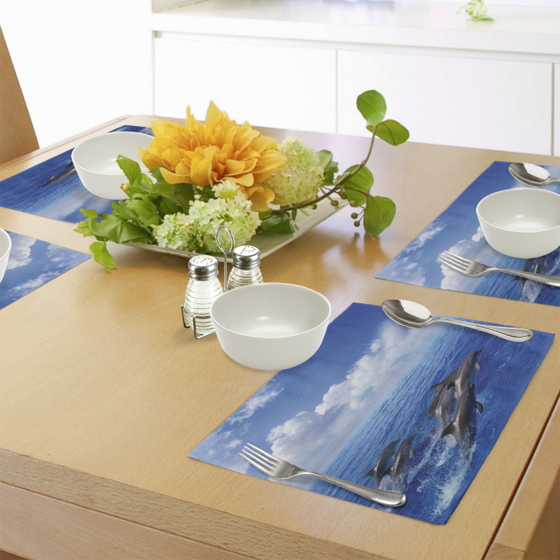 Jumping Dolphins in Sky Place Mats