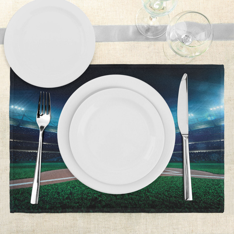 Baseball Stadium Night Place Mats