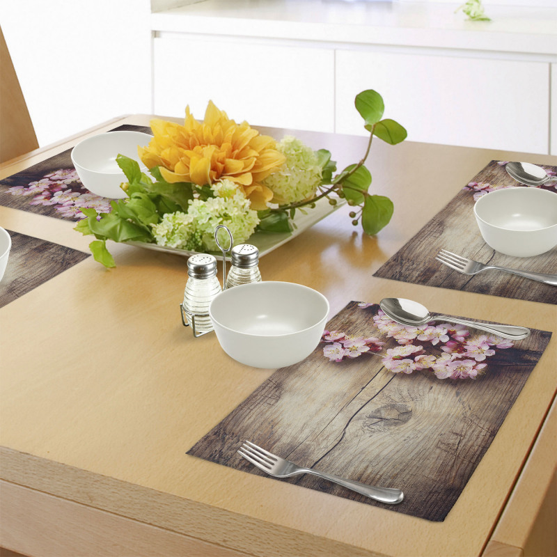 Spring Blossom on Wood Place Mats