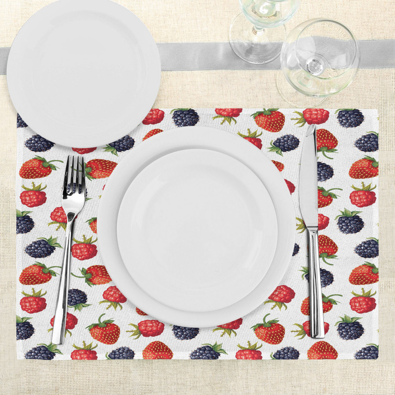 Strawberries Raspberry Place Mats