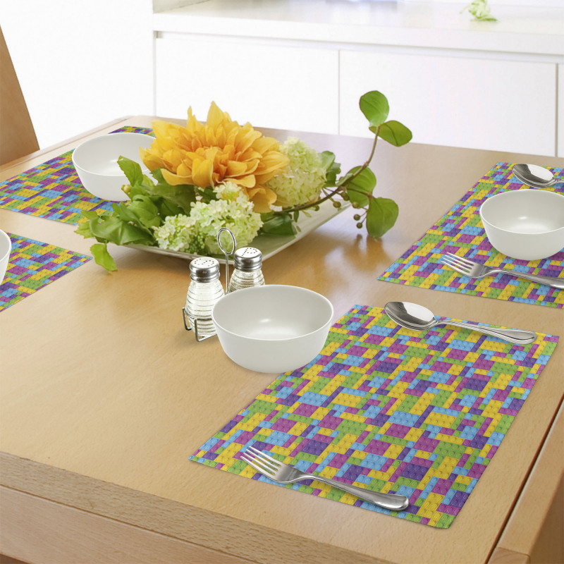 Colorful Blocks Game Cube Place Mats