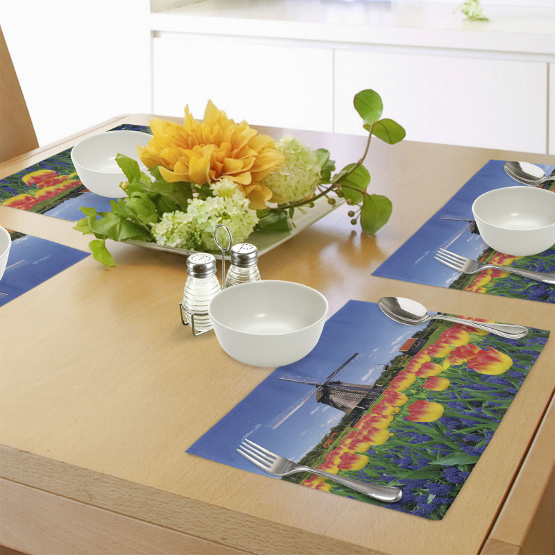 Blooming Tulip Windmill Place Mats