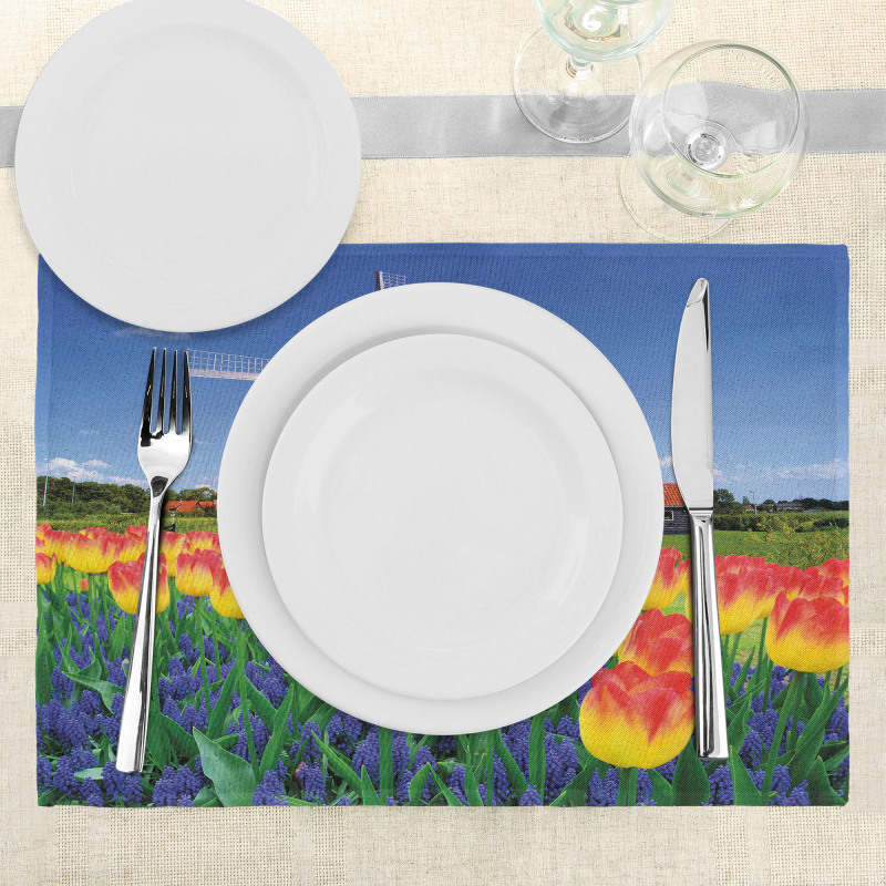 Blooming Tulip Windmill Place Mats