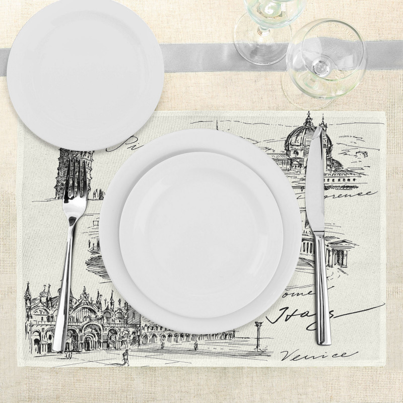 Italian Landmarks Travel Place Mats