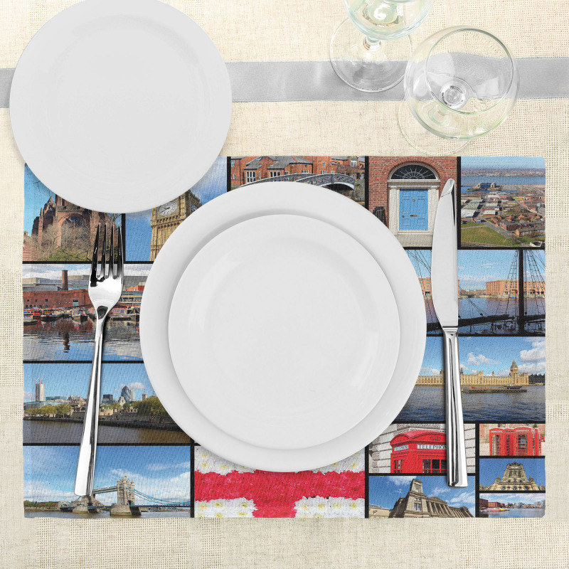 City Landmarks Floral Place Mats