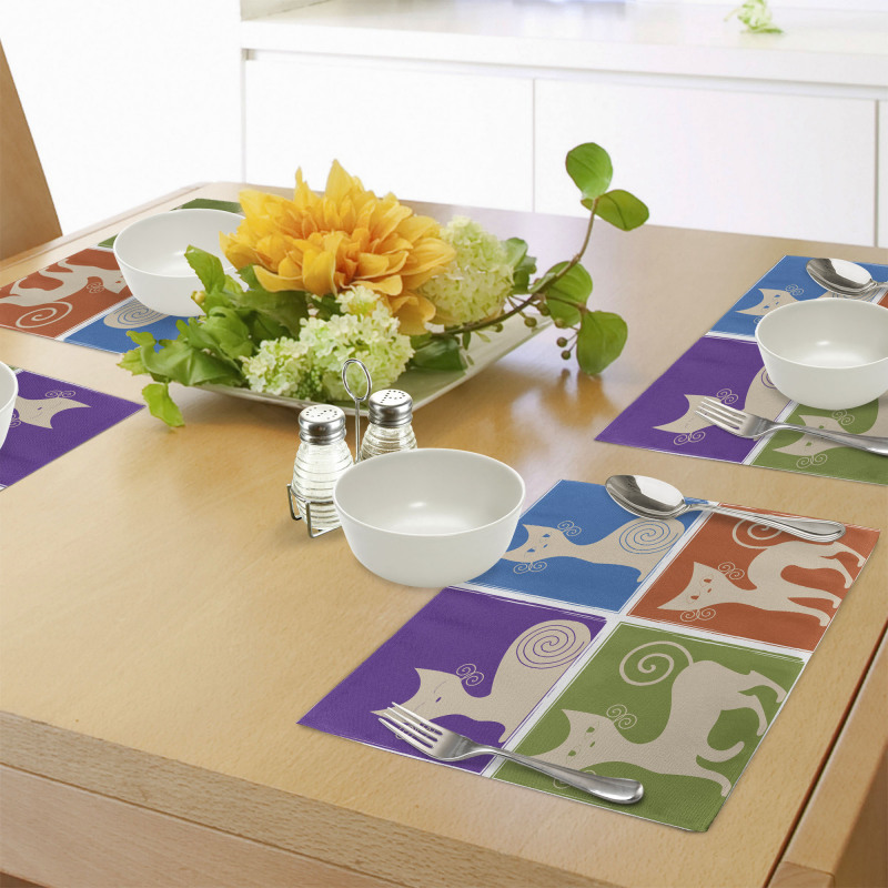 Cartoon Cats Emotions Place Mats