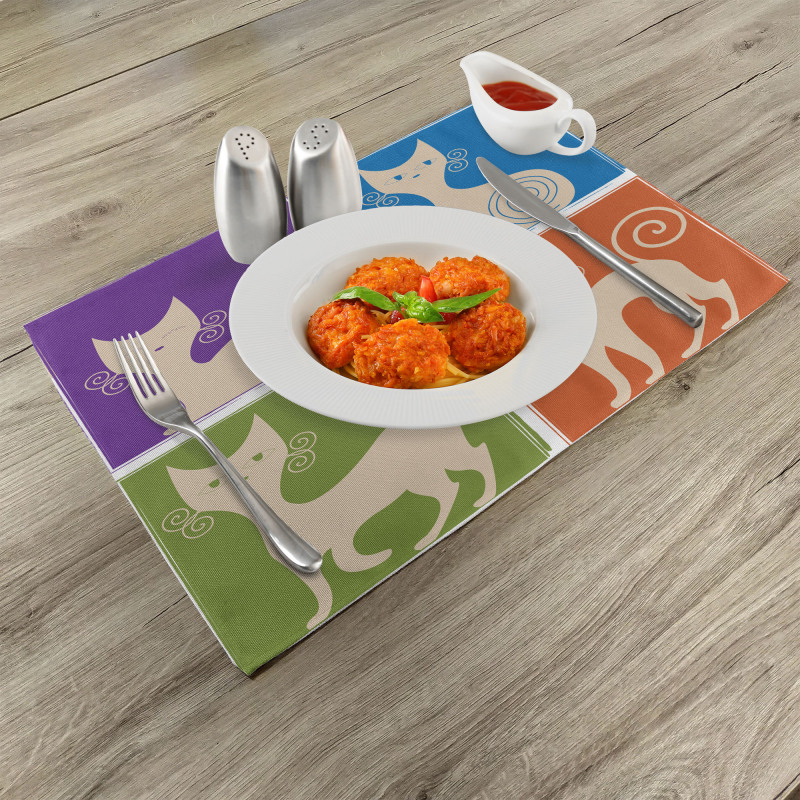 Cartoon Cats Emotions Place Mats