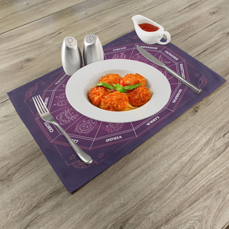 Colorful Astrology Signs Place Mats