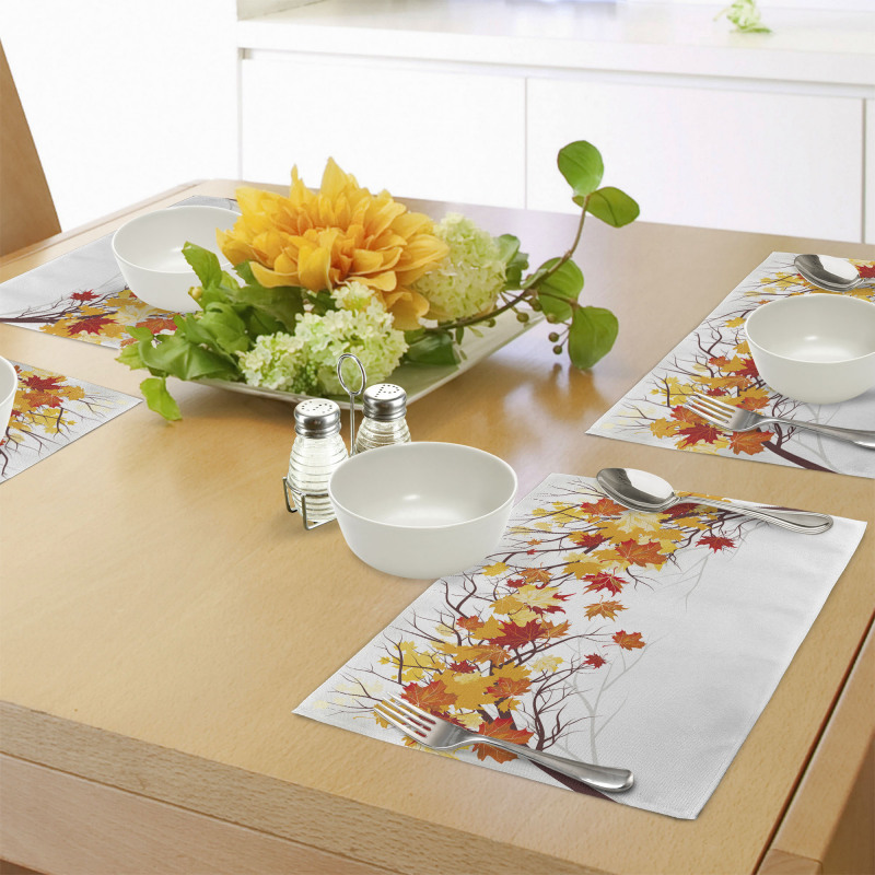 Cartoon Maple Autumn Tree Place Mats