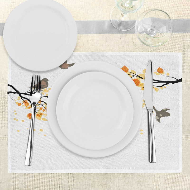 Flying Birds and Leaves Place Mats