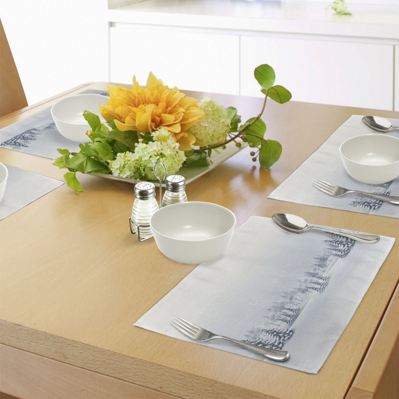 Foggy Weather Trees Place Mats