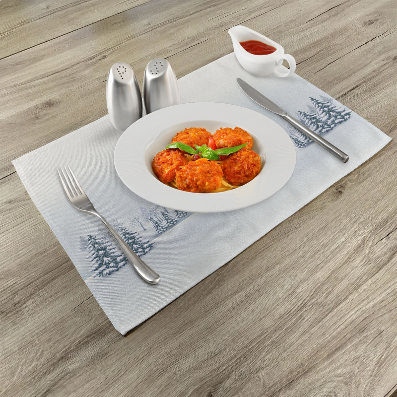 Foggy Weather Trees Place Mats