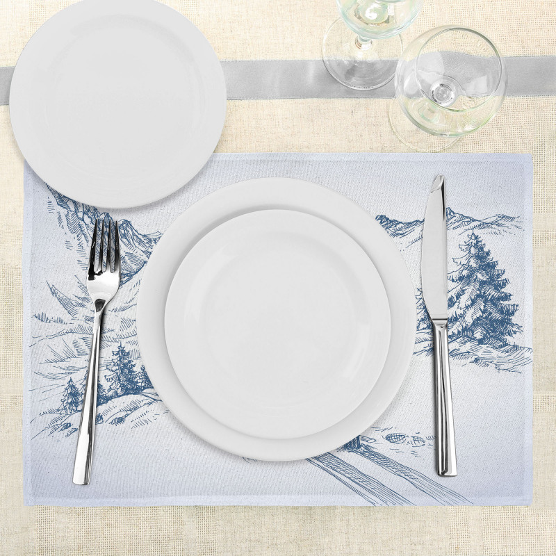 Ski Sport Mountain View Place Mats