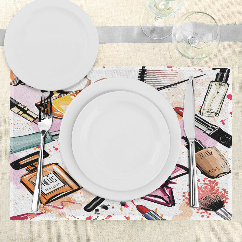 Cosmetics Make up Theme Place Mats