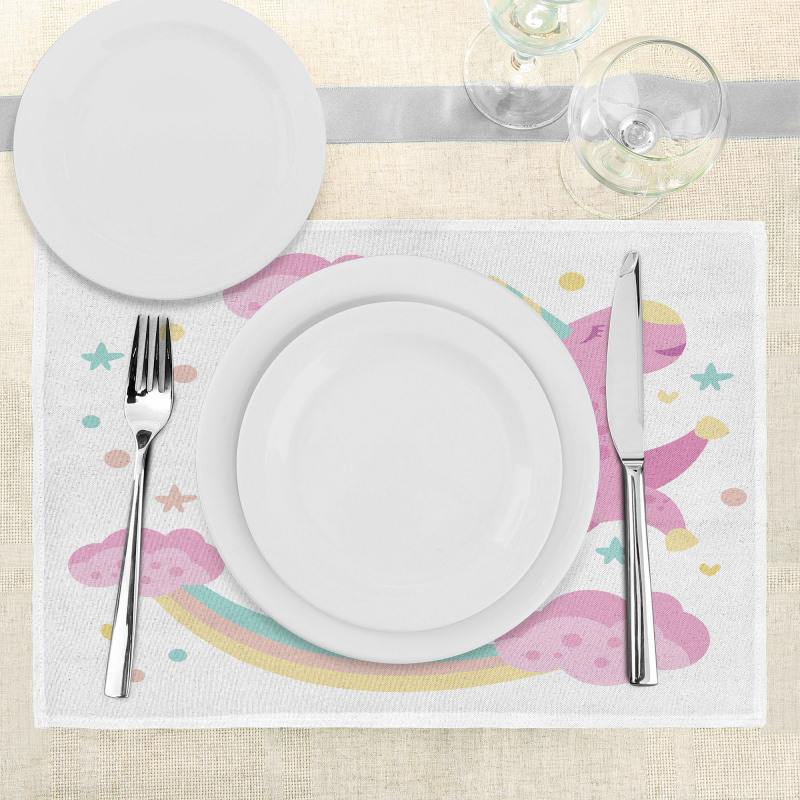 Unicorn with Star Rainbow Place Mats