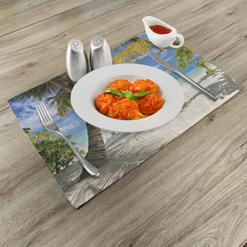 Palm Trees Coastline Place Mats