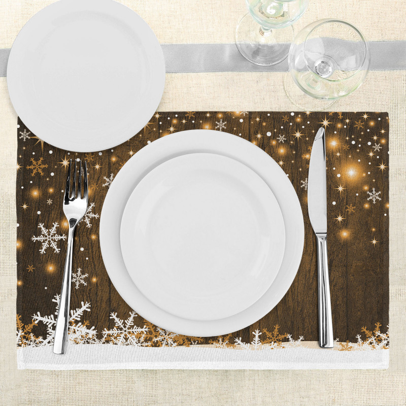 Wood and Snowflakes Place Mats