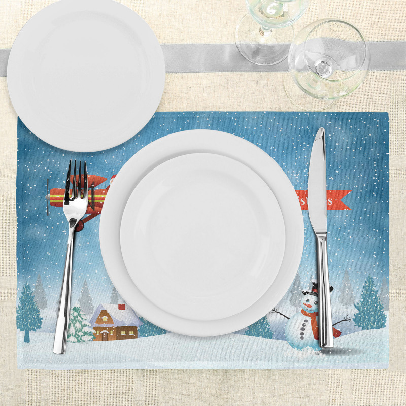 Santa Plane Snowman Place Mats