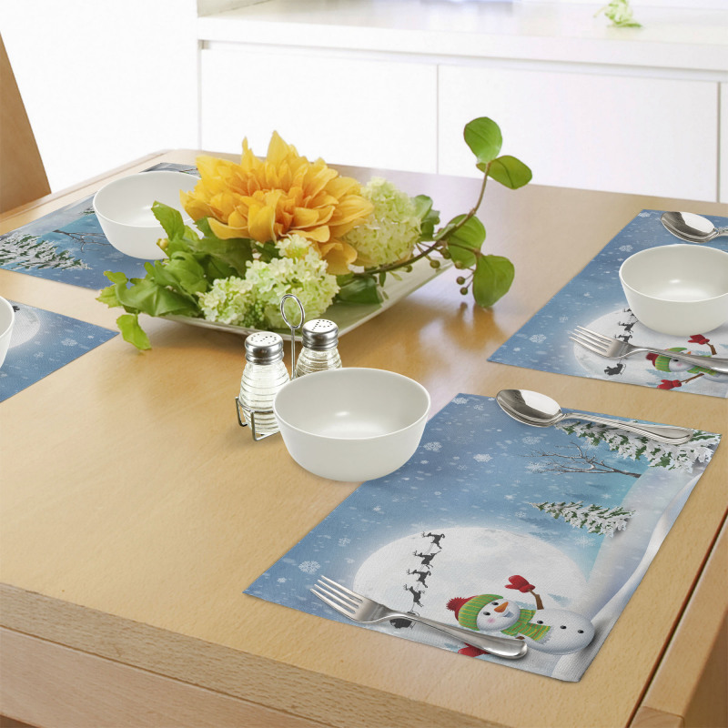 Jolly Snowman Santa Place Mats