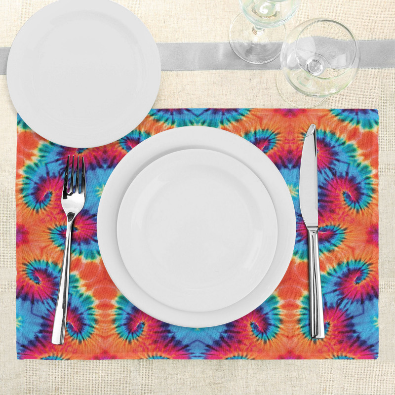 Orange and Blue Motif Colorful Place Mats