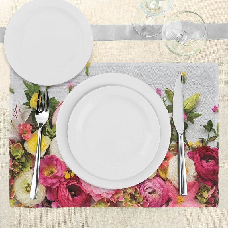 Rustic Home Rose Flowers Place Mats