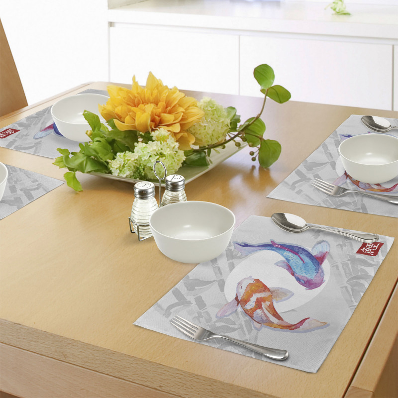 Watercolor Japanese Carps Place Mats