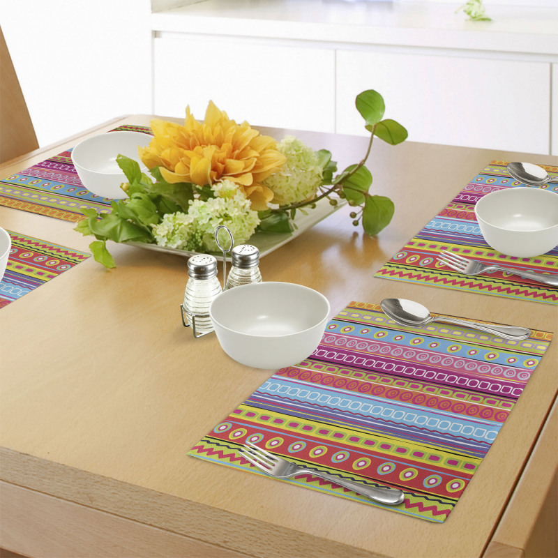 90's Retro Art Ethnic Place Mats