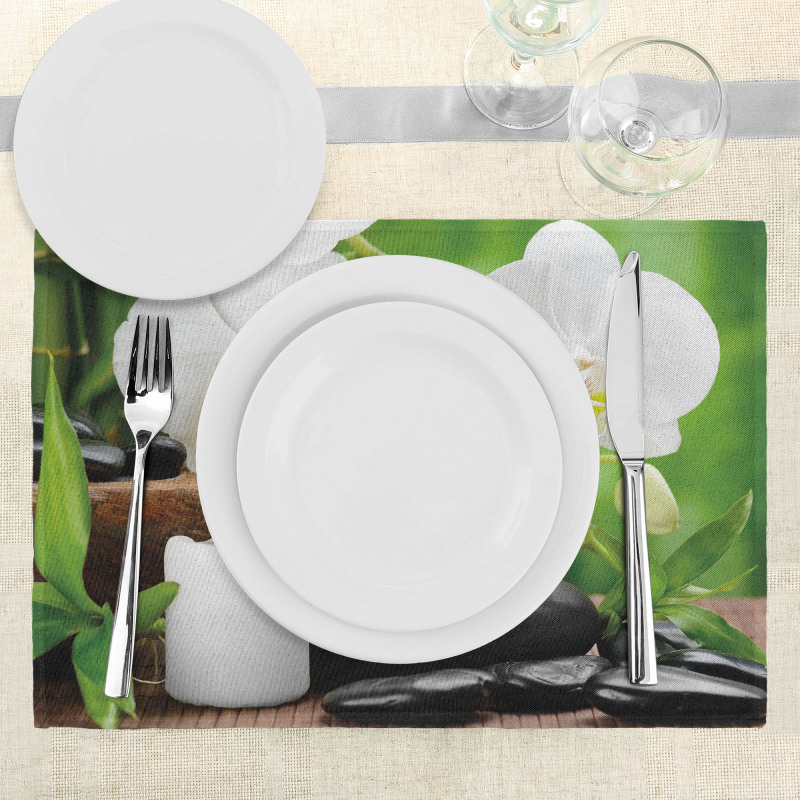 Orchids Stones Nature Place Mats