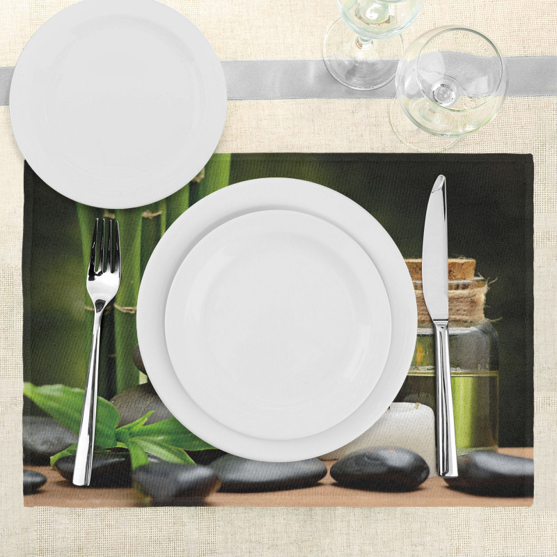 Hot Rocks Candles Bamboos Place Mats