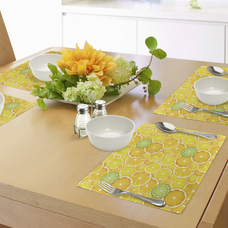 Lemon Orange Circles Place Mats