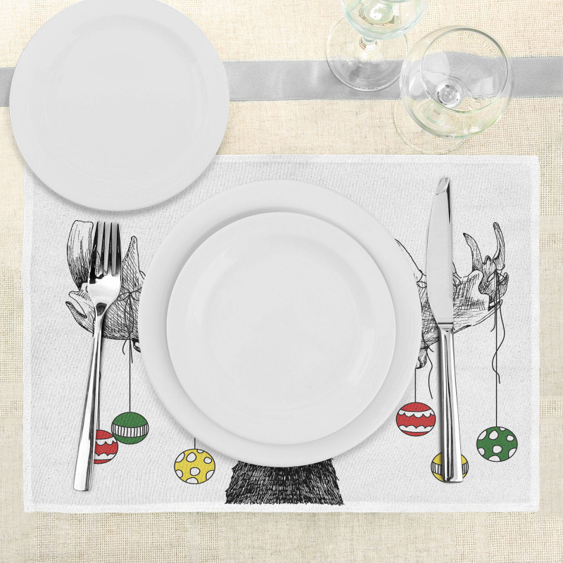 Sketchy Noel Ornament Place Mats