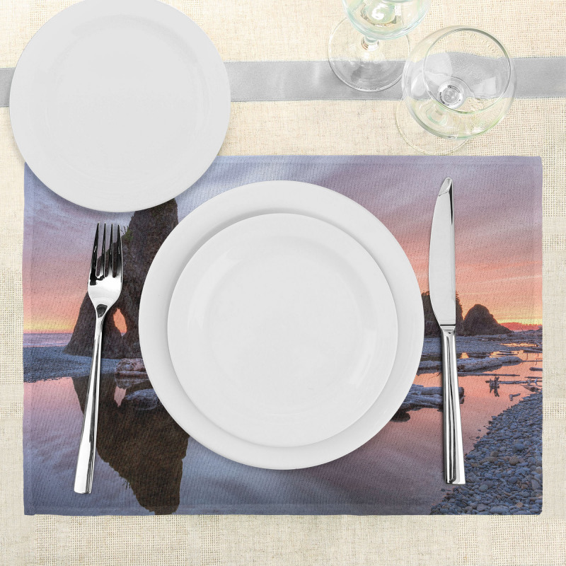 Sunset Sea Stacks Beach Place Mats