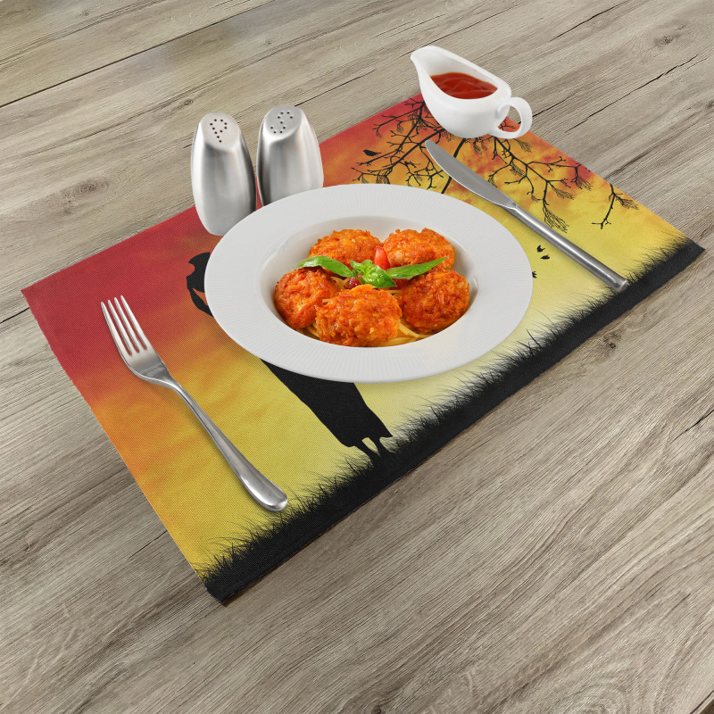 Lady in Sunset Safari Place Mats