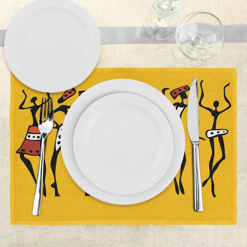 Sketchy Graphical Dancer Place Mats