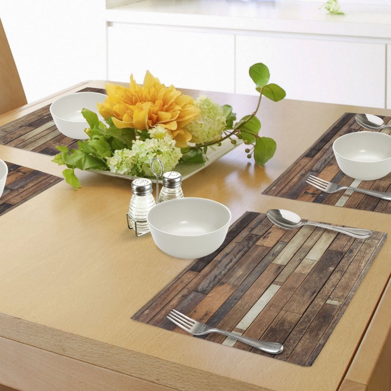 Brown Rustic Floor Look Place Mats