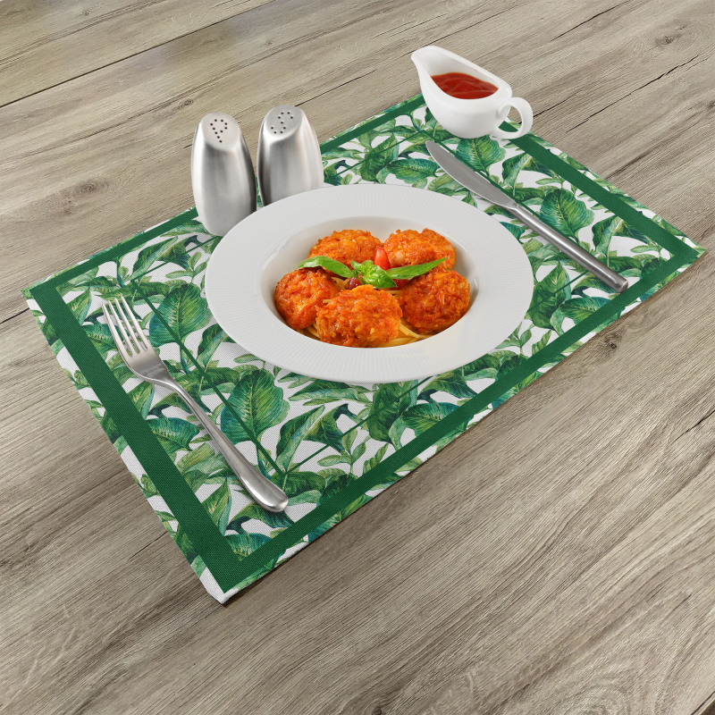 Large Tropical Leaves Place Mats