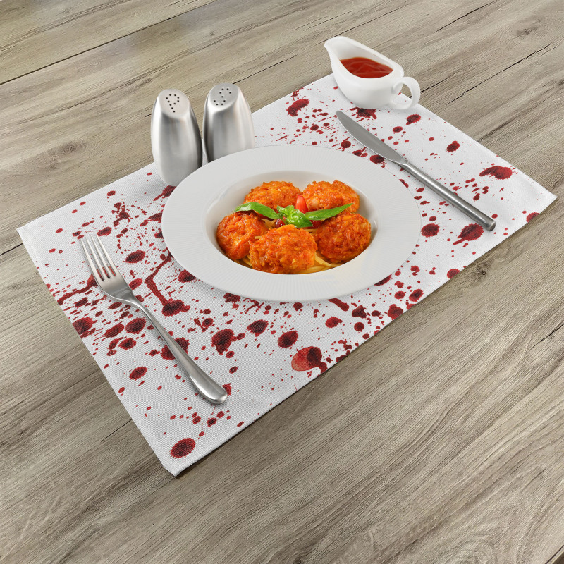 Splashes of Blood Scary Place Mats