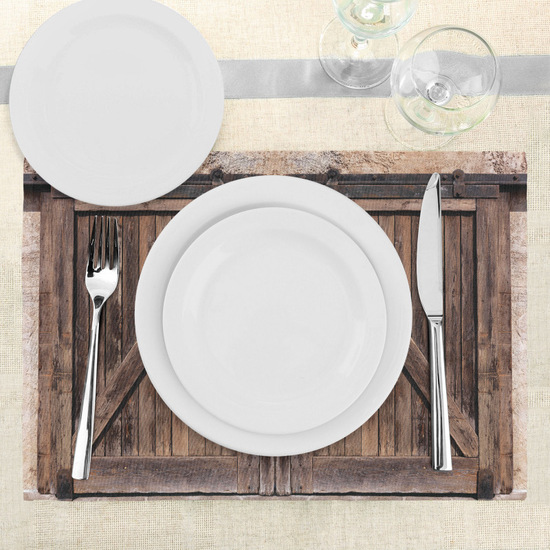 Wooden Barn Door Image Place Mats