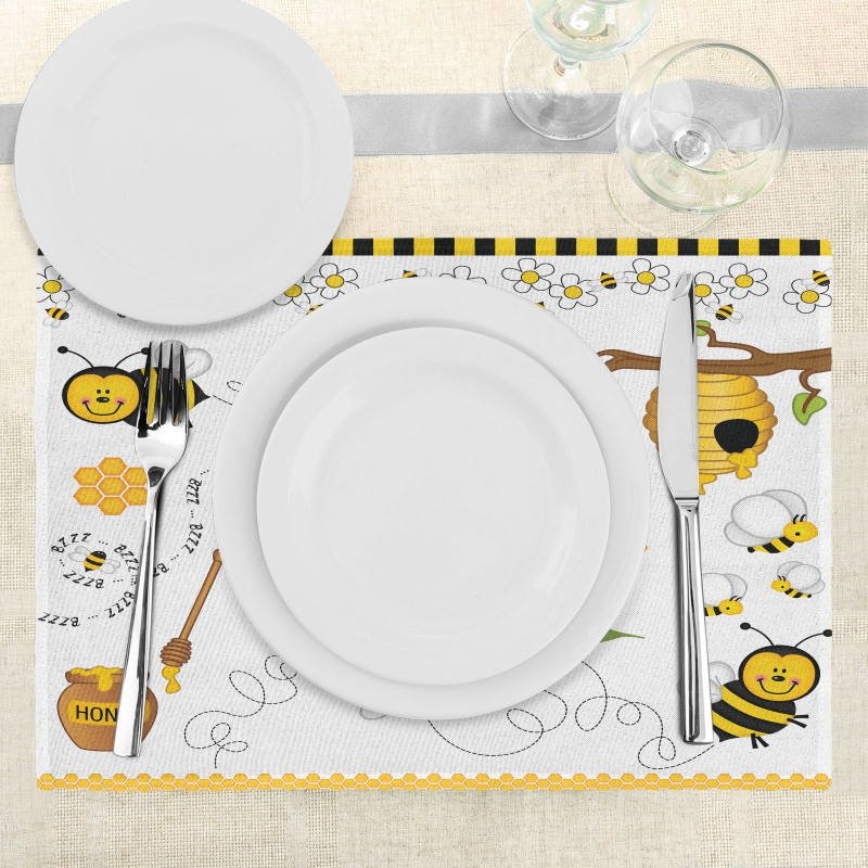 Bees Daisies Chamomile Place Mats